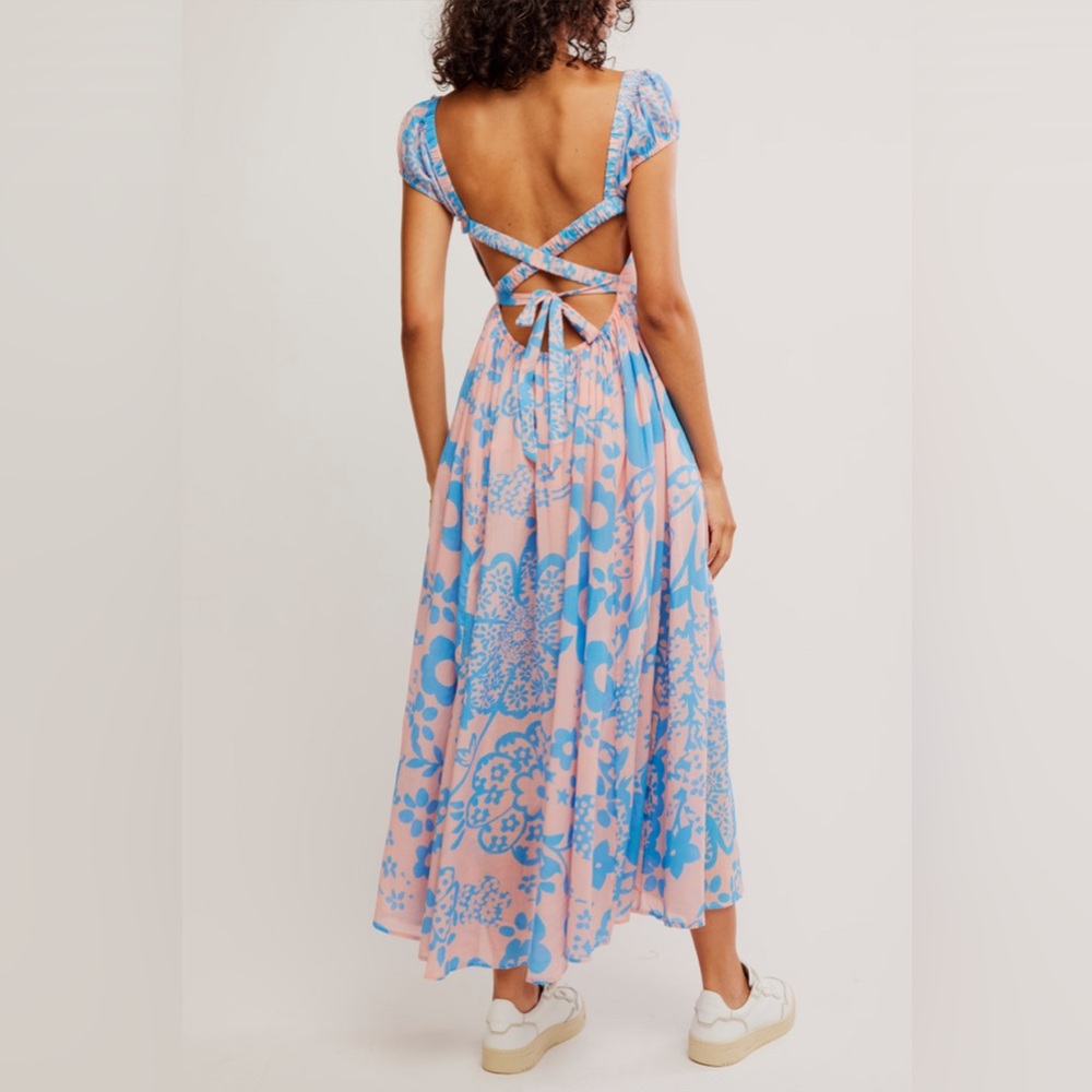 NWT Free People FP Ultraviolet Maxi Dress - Pale Pink Combo